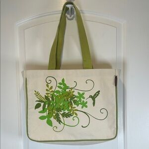 Papyrus Swashy Green Cream Hummingbird Bag Tote